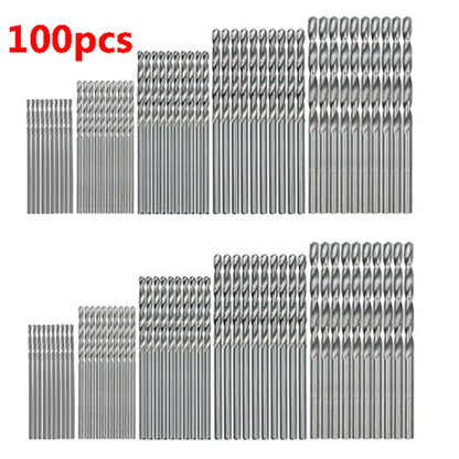 50/100pcs HSS Titanium Coated Twist Drill Bit Set High Speed Steel Metal Drill Bits For Cast Iron Wood High Quality Power Tools