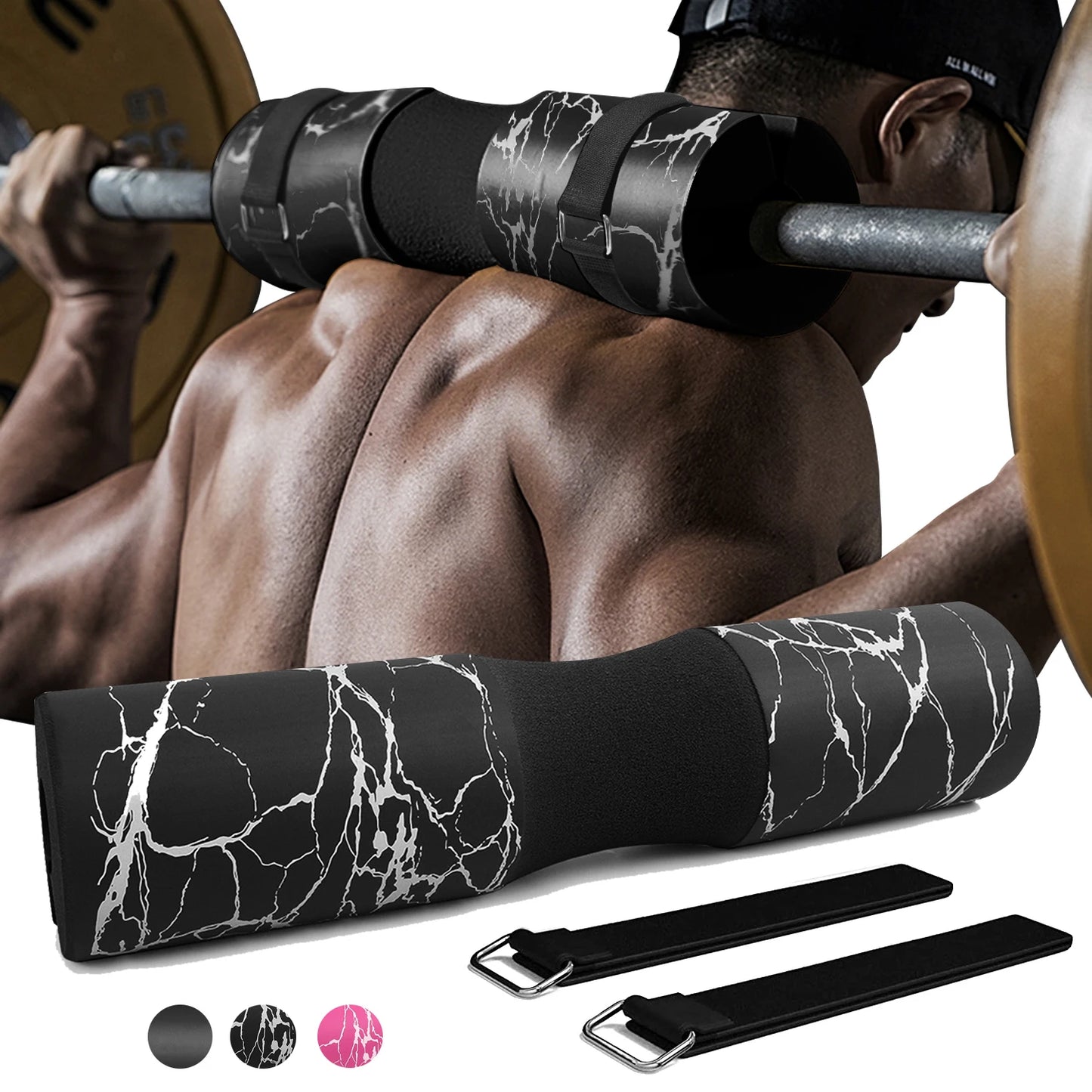 1 unidad/1 par de almohadillas para sentadillas, almohadillas de barra para sentadillas, empujes de cadera, almohadilla protectora para hombros y cuello, almohadilla de barra de esponja de espuma de soporte