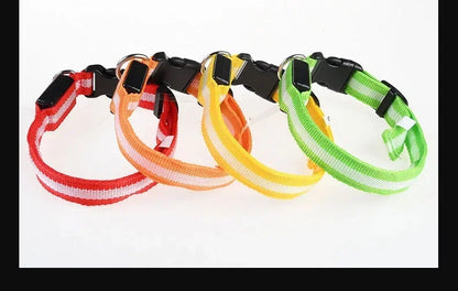 Dog Collar Nylon LED Night Safety Flashing Glow In The Dark Pet Dog Leash Pet Dogs Luminous Fluorescent Dog Accessories Collar