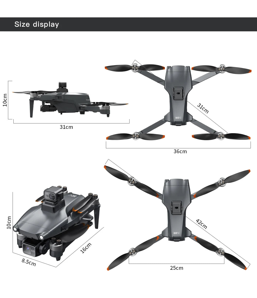 Dron L600 PRO / L600 PRO MAX 4K Profesional HD con Cámaras Duales, Gimbal de 3 Ejes, WIFI 5G, Sin Escobillas, con Evitación de Obstáculos y Seguridad