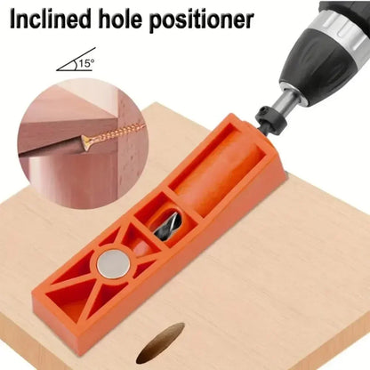 Pocket Hole Jig Oblique Hole Drill Guide Locator, Woodworking Angle Hole Punch Positioner for Furniture Joint DIY Carpentry