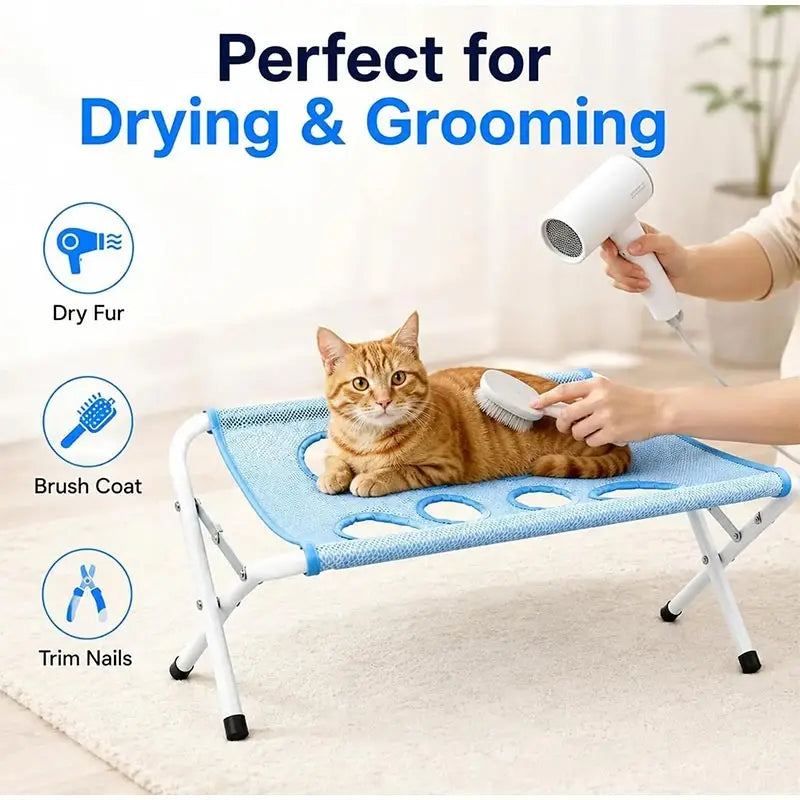 Adjustable Dog Grooming Hammock, Foldable Pet Bathing and Nail Clipping Helper, Breathable Mesh Support Harness for Pets