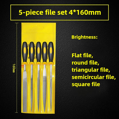 Juego de limas de ajuste de acero de alto carbono para trabajos pesados - Limas de dientes gruesos con mango ergonómico, herramientas para artesanía en metal y bricolaje pesado