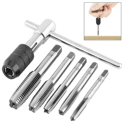 High Quality T-type Wrench Drill Set Hand Tapping Tools Machine Screw Thread Tap Twist Bit M3/M4/M5/M6/M8 Tap Set DIY Tool