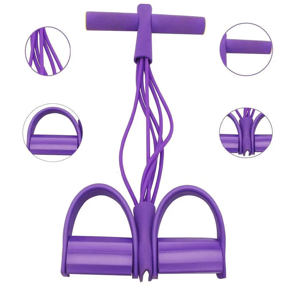 Banda de resistencia de 6 tubos, cuerda de tensión multifunción, bandas de Fitness, extractor de Pedal de Yoga elástico de 6 tubos para ejercicios deportivos en gimnasio