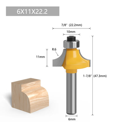 1pc 6mm Shank Router Bit Straight T Bit V Flush Trimming Cleaning Round Corner Cove Box Bits Milling Cutter For Wood MC06010