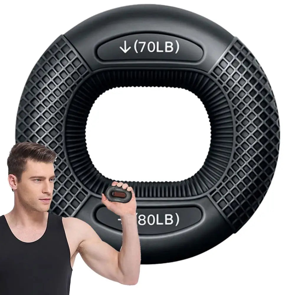 Silicone Finger Strengthener Ring, Hand and Wrist Muscle Trainer Ring, Carpal Expander for Exercise and Fitness