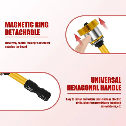 10/1x Screw Bits Plasterboard Magnetic Positioning Screwdriver Bits Hex Shank Drywall Extension Locating Batch Head Tools Parts