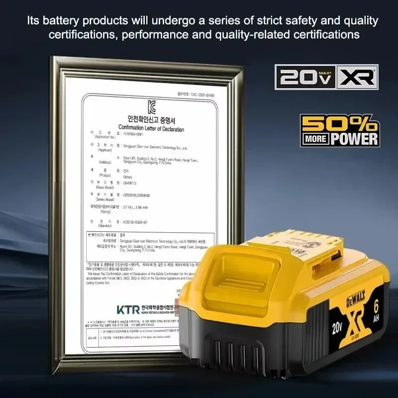 100% Original DEWALT 18V 20V 6.0Ah 5Ah, DCB206, DCB205 With Fast Charging, 20V Lithium Battery, 20V Dewalt Power Tool Battery