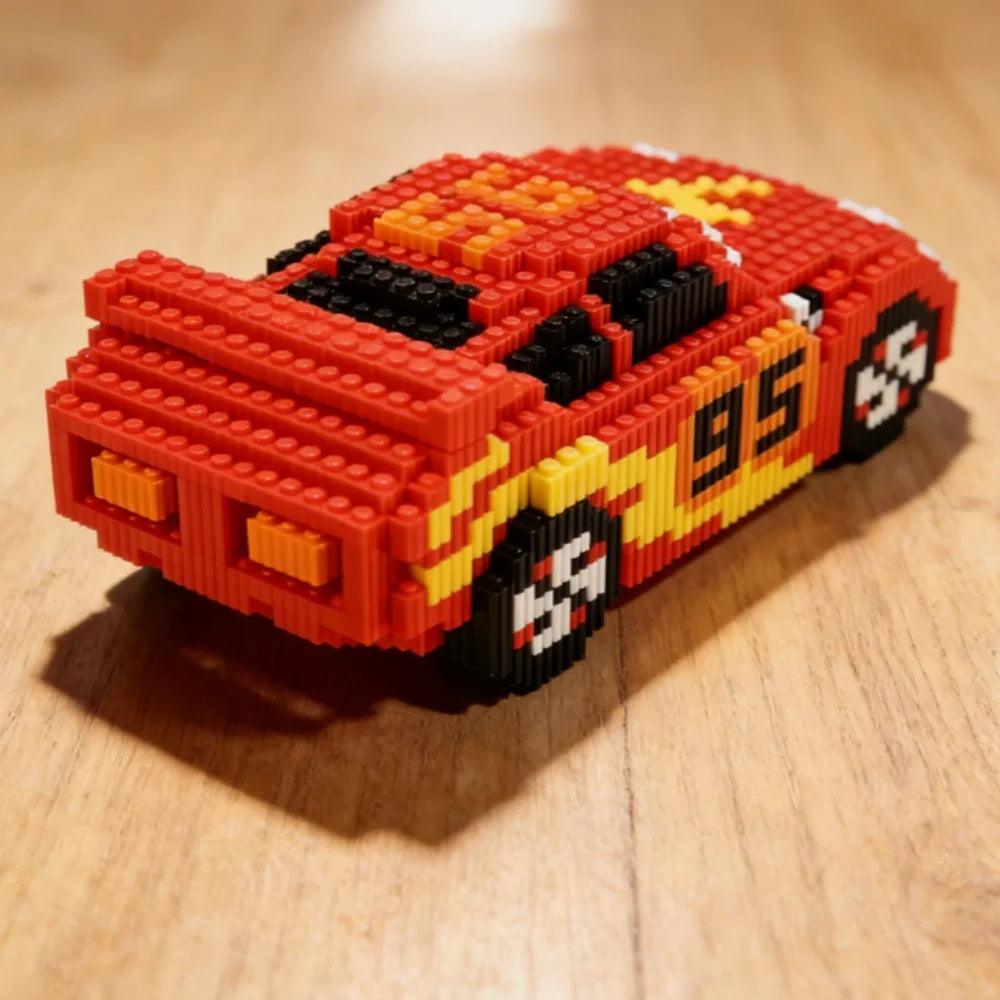 Bloques de Construcción de Carreras de Autos de Disney Pixar Cars 2 3, Lightning McQueen, Race Div, Fritter, Miss Tractor, Frank, Creativo, Regalo de Navidad para Niños