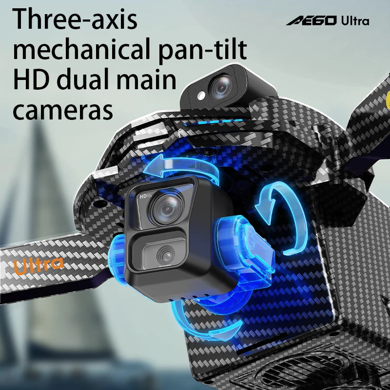 Nuevo Dron AE60 con GPS, Cámara HD Profesional 8K, Gimbal de 3 Ejes sin Escobillas, Evitación de Obstáculos, Pantalla Táctil, Lanzamiento Aéreo, FPV, Drones de Seguridad