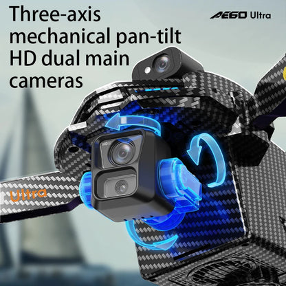 Nuevo Dron AE60 con GPS, Cámara HD Profesional 8K, Gimbal de 3 Ejes sin Escobillas, Evitación de Obstáculos, Pantalla Táctil, Lanzamiento Aéreo, FPV, Drones de Seguridad