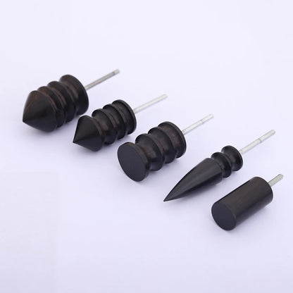 Black Ebony Wood Leather Burnisher Polished Rods, Leather Craft Edge Slicker Tool, Electric Polished Tip Head DIY Rotary Sets
