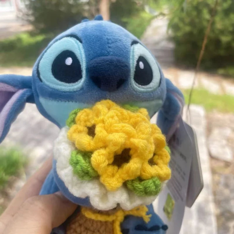 Muñecos de Peluche Clásicos de Anime, Mickey Mouse con Flores de Ganchillo, Llaveros, Pequeños Colgantes, Regalos Perfectos