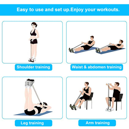 Resistance bands, 4-tube Yoga pedal puller, resistance band, elastic pull rope, fitness equipment for arm, waist, and abdomen training