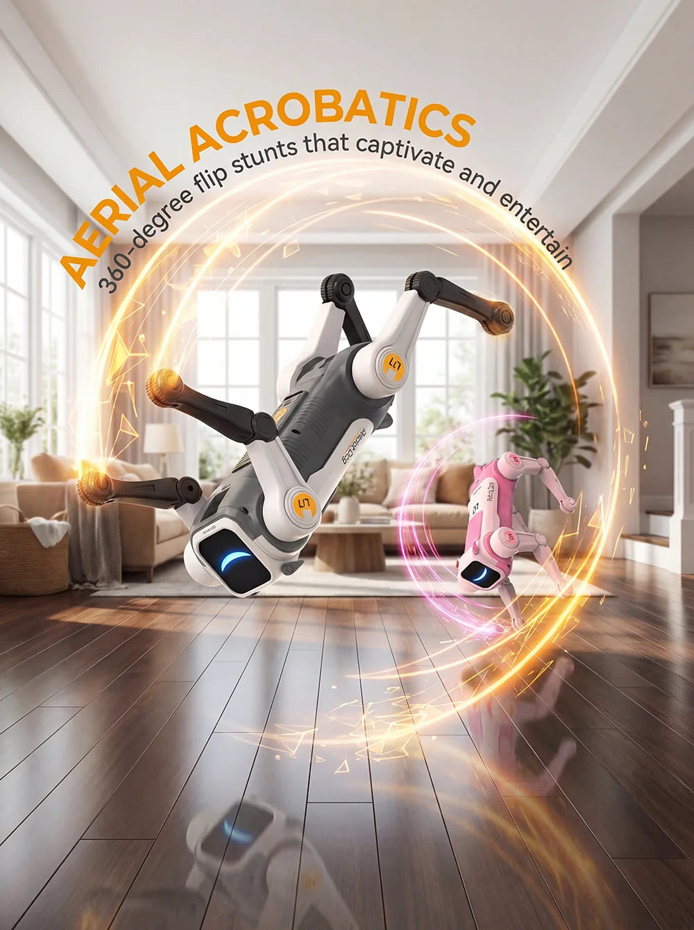 Perro Robot Mágico con IA, Control por Voz a través de Control Remoto de 2.4GHz, Programación Inteligente, Luces en los Ojos, para Niños y Entusiastas de la Tecnología