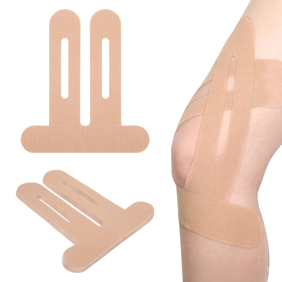 10PCS Kinesiology Tape for Knees, Waterproof & Elastic, Breathable Knee Tape, Athletic Tape Provide Support & Stability for Running