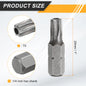 2/5/10pcs T6 T8 T10 T15 T20 T25 T27 T30 T40 Torx Screwdriver Bit 1/4" Hex Shank 25mm S2 Star Head Hex Security Screw Driver Bits