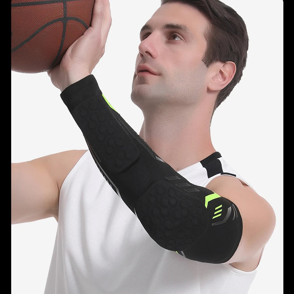 1 Pcs Sports Padded Arm Sleeve Protective Compression Elbow Pad for Basketball, Football, Volleyball, Soccer, and Gym Sport Arm Guards Home