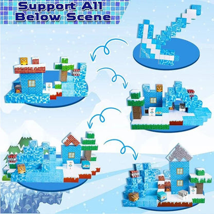 Juego de Bloques de Construcción Magnéticos Montessori STEM, Juguetes Educativos Sensoriales, Mundo de Mario, Niños y Niñas, Cubo Magnético DIY, Regalo