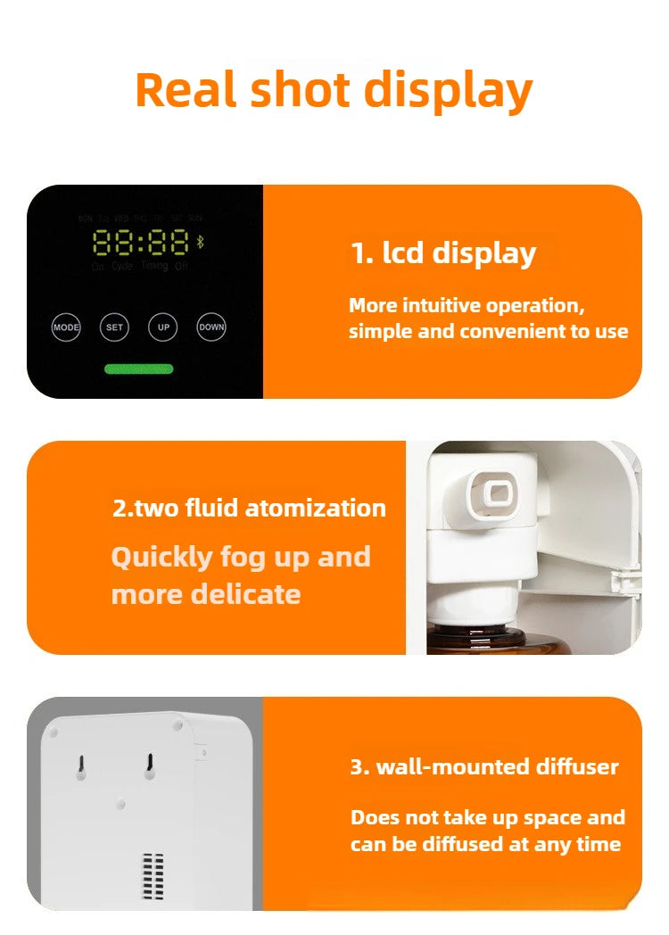 500ml Smart Aroma Diffuser - Bluetooth, Auto Spray, 1000m³ Coverage & Odor Elimination for Home/Commercial (Hotel/Bar/Spa)