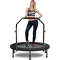 Rebounder trampoline for adults - 40" foldable mini trampoline with adjustable U-bar handle, 350 lb max load, S