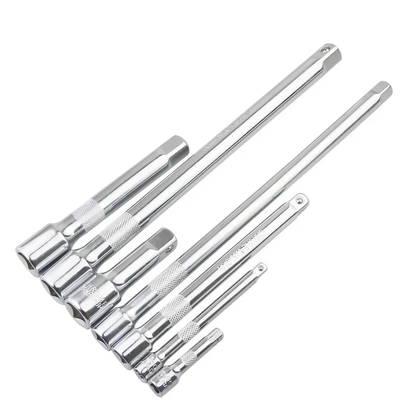 Socket Ratchet Wrench Extension Bar 1/4" 3/8" 1/2" 50/75/100/125/150/250mm Long Bar Steering Sleeve Connecting Rod Accessories