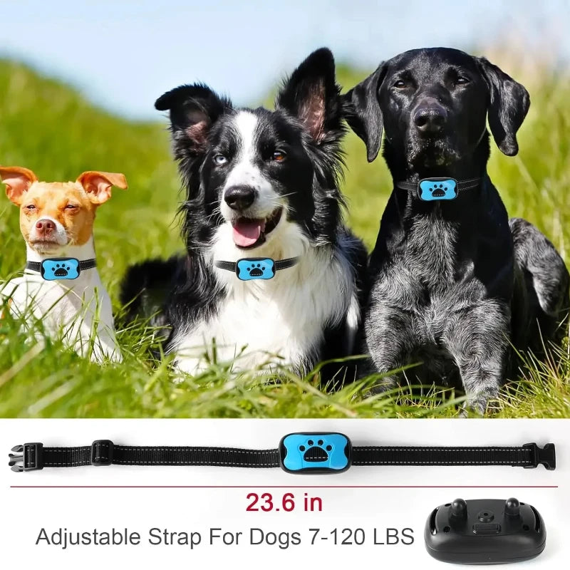 Pet Dog Anti-Barking Device USB Rechargeable Dog Training Collar Ultrasonic Stop Barking Vibration Anti-Bark Collar