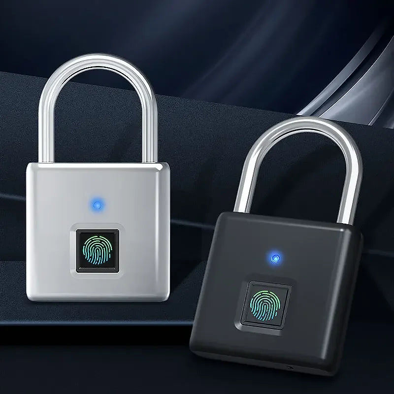 Smart Fingerprint Padlock 0.5s Unlock IP55 Waterproof Type-C Rechargeable for Luggage, Gym, Office, Zinc Alloy Anti-Theft Lock