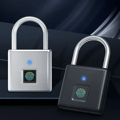 Smart Fingerprint Padlock 0.5s Unlock IP55 Waterproof Type-C Rechargeable for Luggage, Gym, Office, Zinc Alloy Anti-Theft Lock