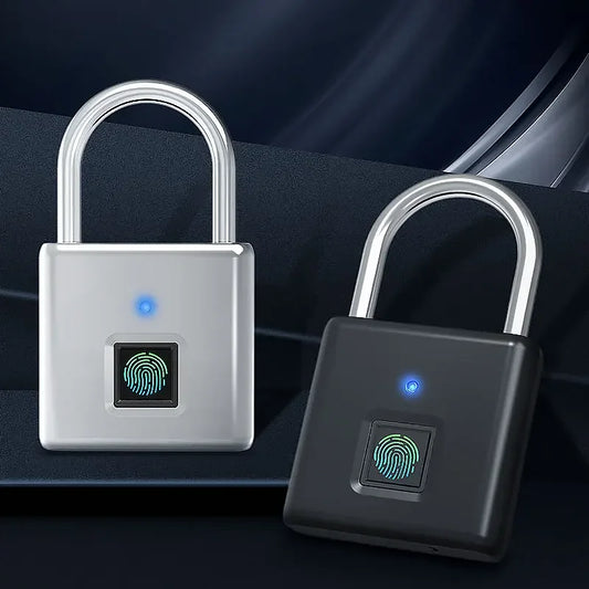 Smart Fingerprint Padlock 0.5s Unlock IP55 Waterproof Type C Rechargeable for Luggage Gym Office Zinc Alloy Anti Theft Lock