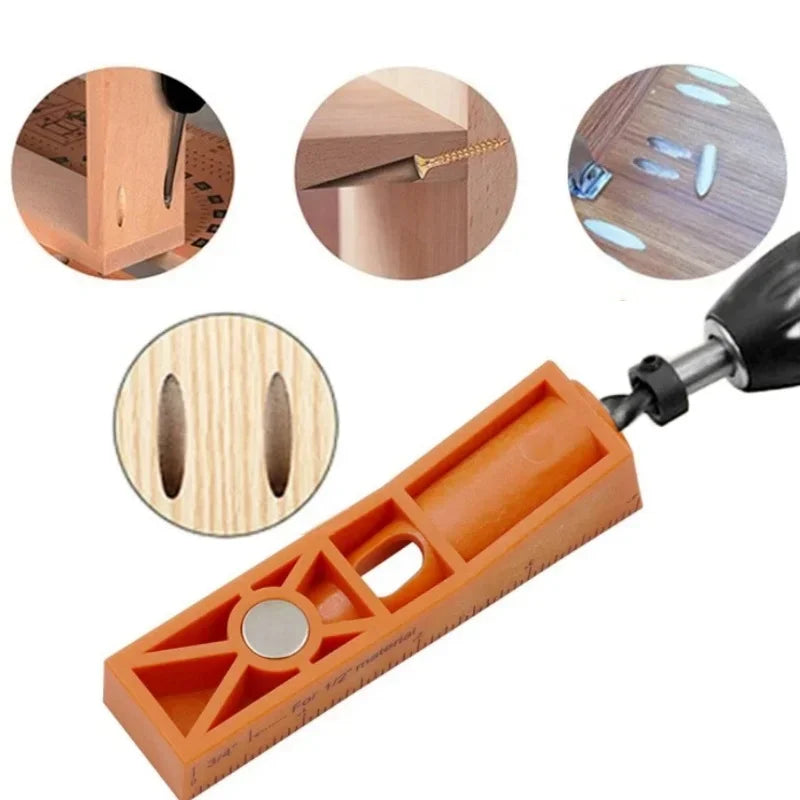 Pocket Hole Jig Oblique Hole Drill Guide Locator, Woodworking Angle Hole Punch Positioner for Furniture Joint DIY Carpentry
