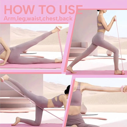 Correa Elástica de Yoga con 6 Cuerdas, Tensor Ajustable, Herramienta de Yoga para Ejercicios de Espalda Abierta y Hombros, Banda Elástica de Estiramiento