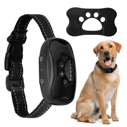 Pet Dog Anti-Barking Device USB Rechargeable Dog Training Collar Ultrasonic Stop Barking Vibration Anti-Bark Collar