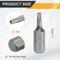 2/5/10pcs T6 T8 T10 T15 T20 T25 T27 T30 T40 Torx Screwdriver Bit 1/4" Hex Shank 25mm S2 Star Head Hex Security Screw Driver Bits