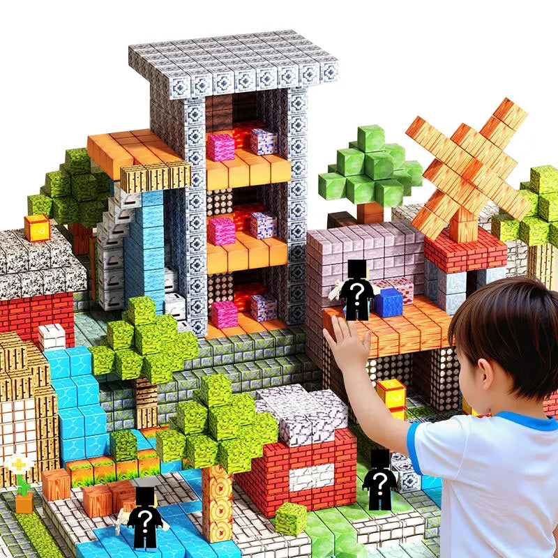 Mine World-bloques de construcción magnéticos para niños, ladrillos magnéticos con figuras, juego de construcción DIY, juguetes sensoriales STEM Montessori, regalos