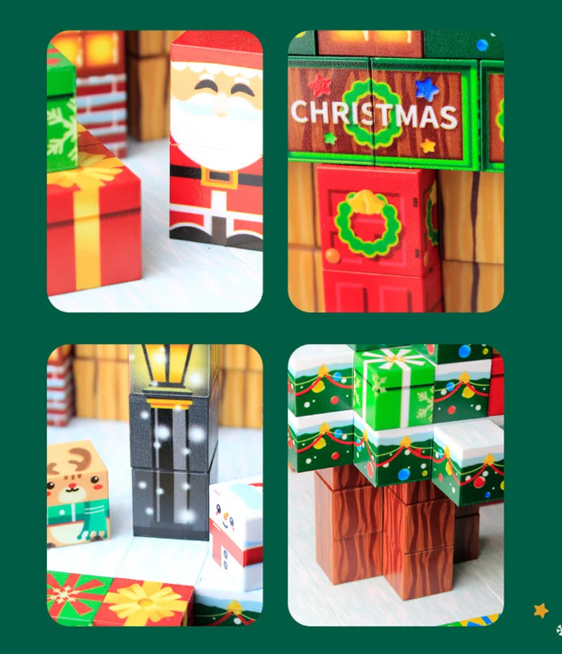 Juego de Bloques de Construcción Magnéticos Montessori STEM, Juguetes Educativos Sensoriales, Mundo de Mario, Niños y Niñas, Cubo Magnético DIY, Regalo