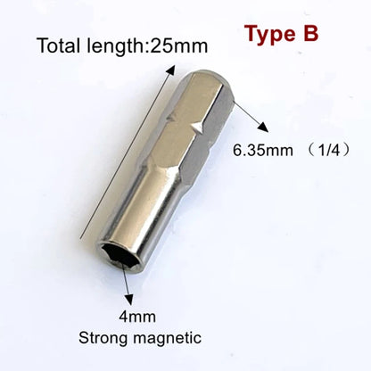 6.35mm 1/4" Micro Bit Adaptor  Insert Bit adapter to System 4mm Screwdriver Holder - Strong Magnetic