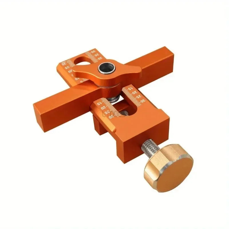 2 in 1 Cabinet Door Installation Positioner, 6/8/10mm Rebounder Punching Mounting Jig for Wardrobe Cabinet Door Panel Installation
