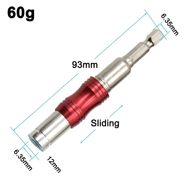 1 ud. Adaptador universal magnético de punta de taladro de tornillo con mango hexagonal curvo rojo para extensión direccional, accesorios para herramientas eléctricas