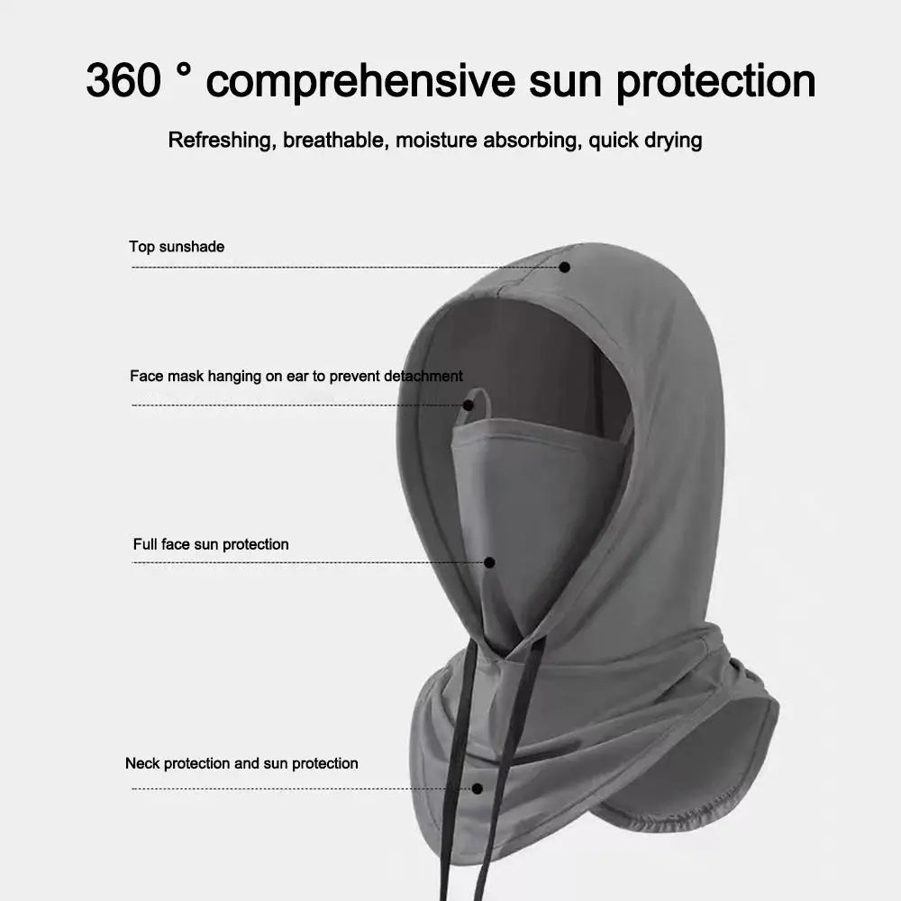 Outdoor Sports Sun Protection Balaclava, Breathable Full Face Mask, Long Neck Cover for Fishing, Cycling, Motorcycle, and Camping