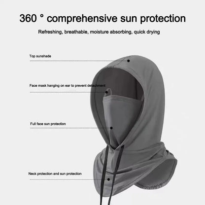 Outdoor Sports Sun Protection Balaclava, Breathable Full Face Mask, Long Neck Cover for Fishing, Cycling, Motorcycle, and Camping