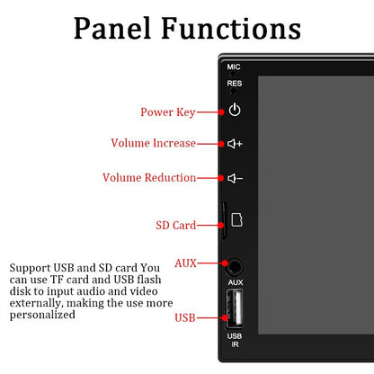 7“ Car Radio 1 Din Carplay Android Auto Multimedia Player HD Touch Screen FM AUX Input Bluetooth MirrorLink Universal Autoradio