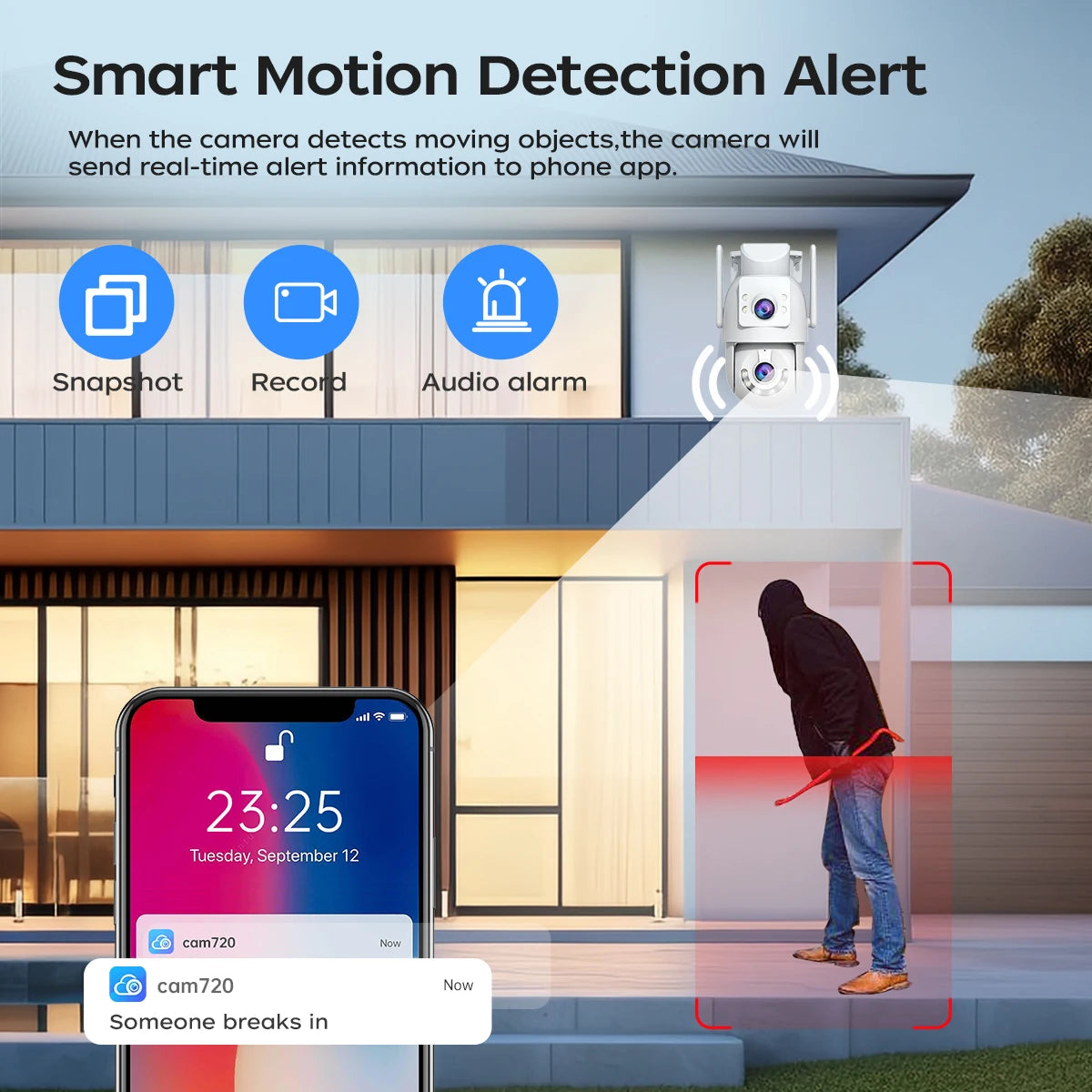 Jooan 4K 8MP HD Wifi cámara PTZ al aire libre 5G Wifi lente Dual cámaras IP de seguridad 5X Zoom AI seguimiento ONVIF cámara de vigilancia CCTV