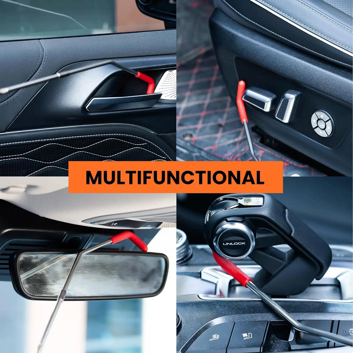 21/18PCS Car Door Tool Kit Inflatable Air Pump Auto Window Door Opening Tool Long Reach Grabber Kits with Carrying Bag
