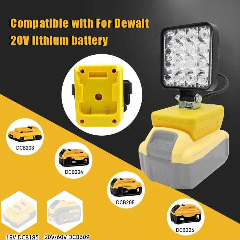 Piezas de herramientas eléctricas para Makita, DeWalt, Bosch, Milwaukee, Ryobi, linterna con batería de litio, luz de trabajo, lámpara de Camping