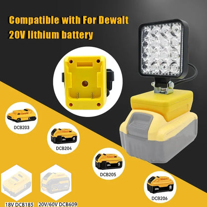 Piezas de herramientas eléctricas para Makita, DeWalt, Bosch, Milwaukee, Ryobi, linterna con batería de litio, luz de trabajo, lámpara de Camping