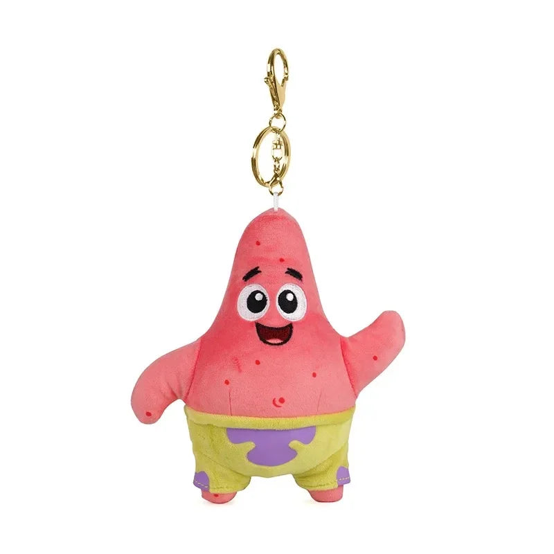 Llavero de Peluche de Bob Esponja y Patricio Estrella de Dibujos Animados Kawaii, Colgante Creativo para Mochila de Gary, Regalos de Squidward Tentacles y Amigos