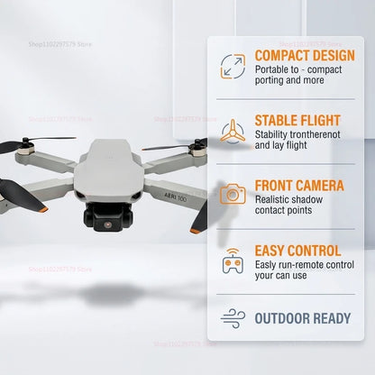 Mini Helicóptero RC Aeri 100 Drone 8K Profesional FPV con Cámara de Seguridad, Retorno Automático, UHD WiFi, Control Remoto, Juguete Volador para Niños