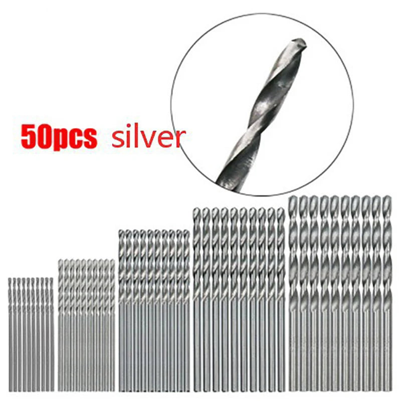 50/100pcs HSS Titanium Coated Twist Drill Bit Set High Speed Steel Metal Drill Bits For Cast Iron Wood High Quality Power Tools